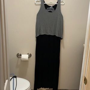 Gray and black dress